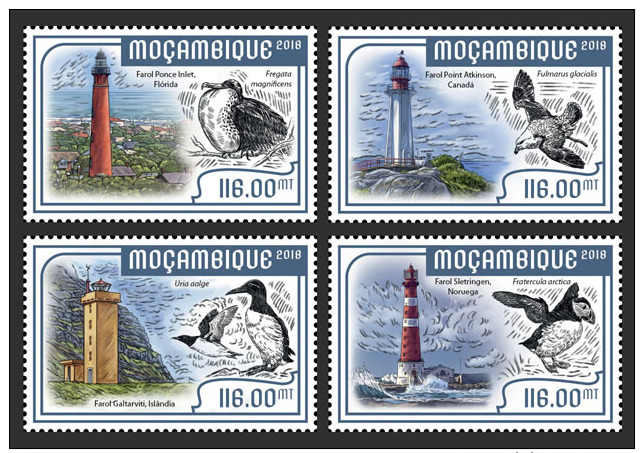 Mozambique 2018 Lighthouse Sea Birds Lighthouses 4v Set MOZ18207a - Agriculture