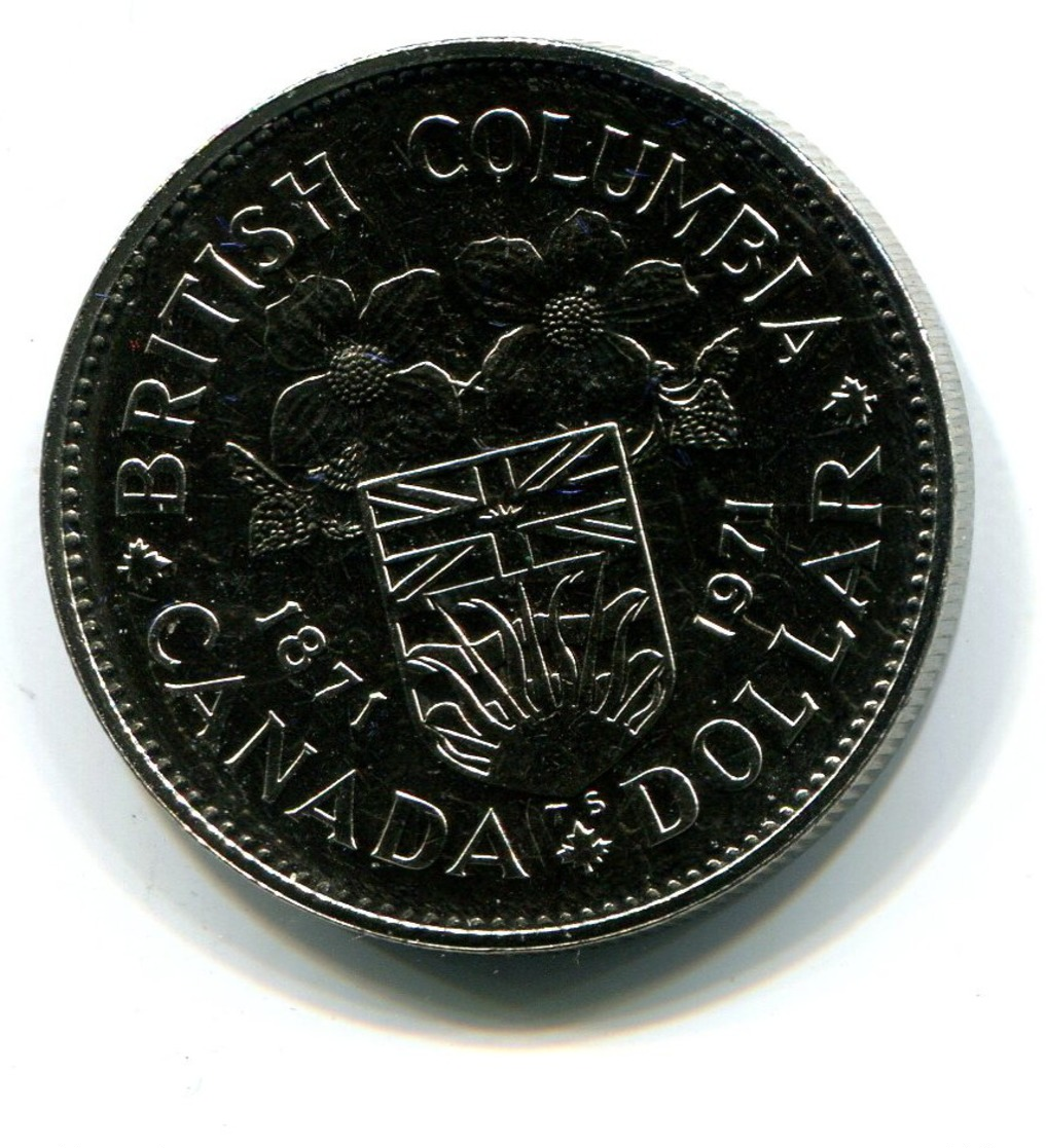 1971  Canada British Columbia Centennial $1 Coin - Canada