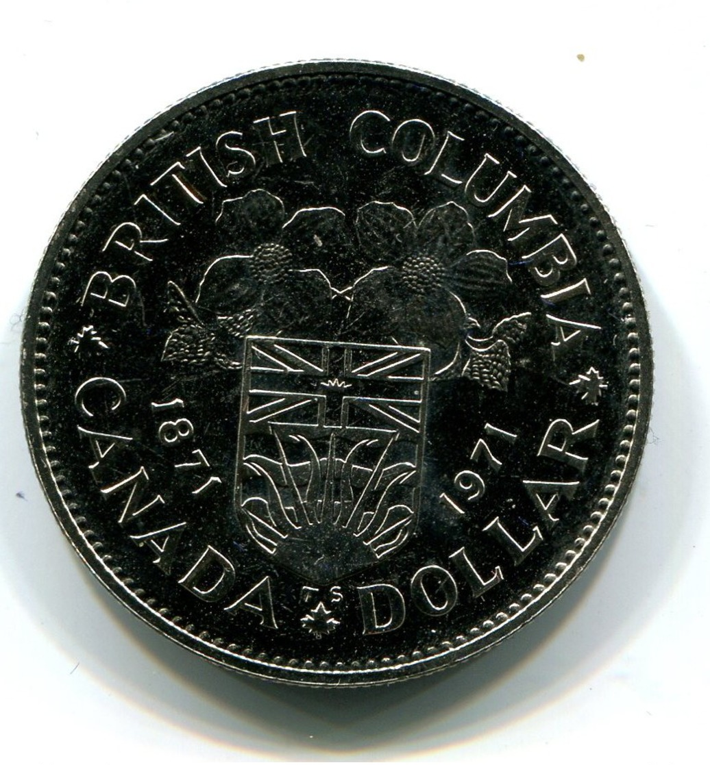 1971  Canada British Columbia Centennial $1 Coin - Canada