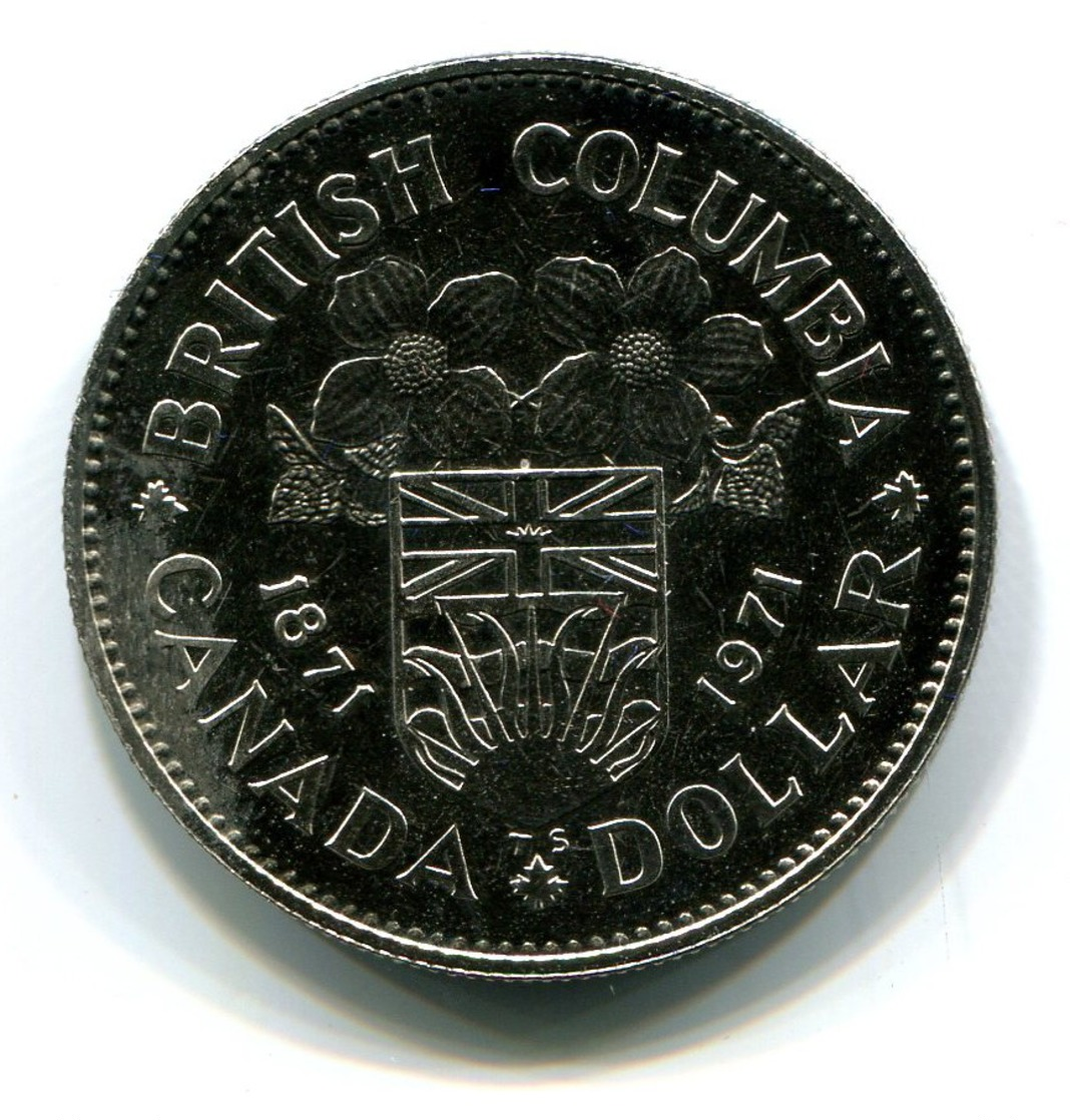 1971  Canada British Columbia Centennial $1 Coin - Canada