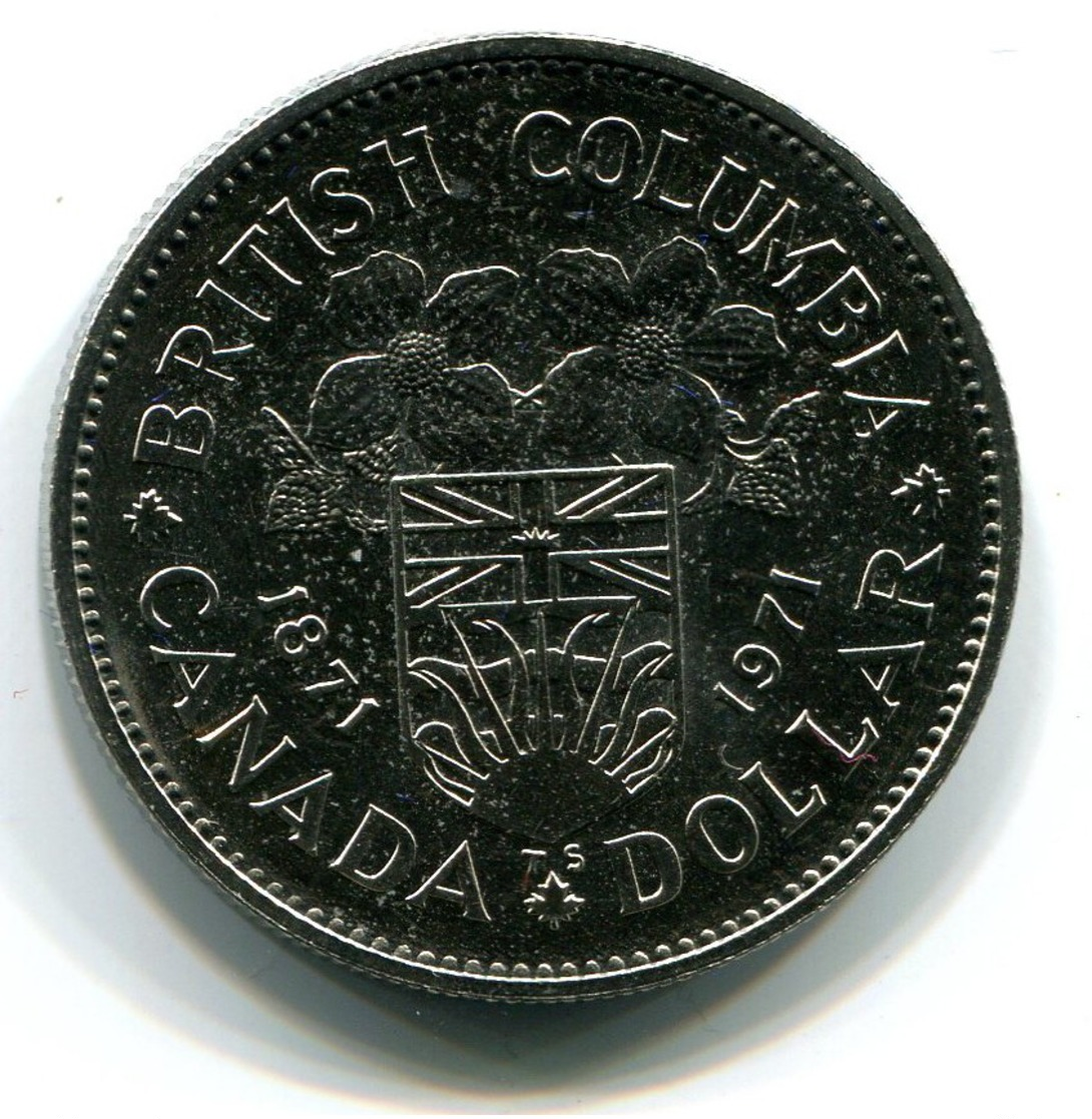 1971  Canada British Columbia Centennial $1 Coin - Canada