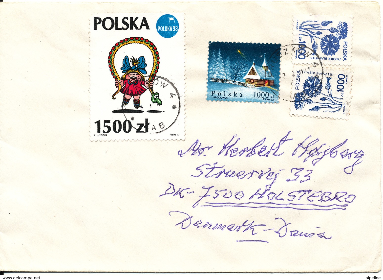 Poland Cover Sent To Denmark - Covers & Documents