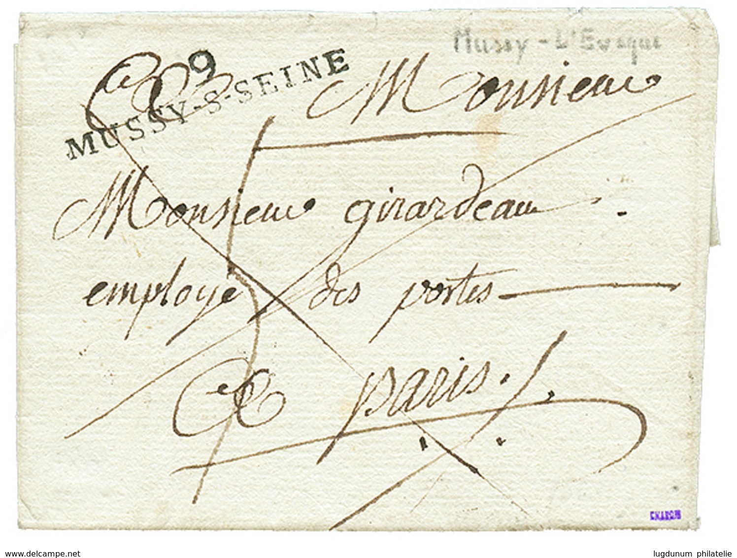 3 "MUSSY L'EVEQUE" : 1813 9 MUSSY-S-SEINE. Superbe. - 1801-1848: Precursores XIX