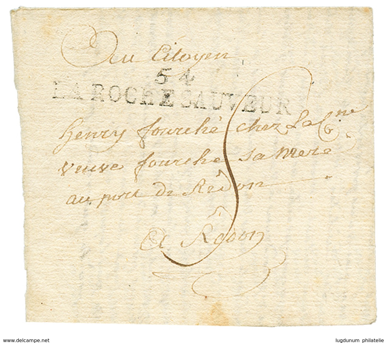 16 "LA ROCHE BERNARD" : An 5 54 LA ROCHE SAUVEUR. TB. - 1801-1848: Precursores XIX