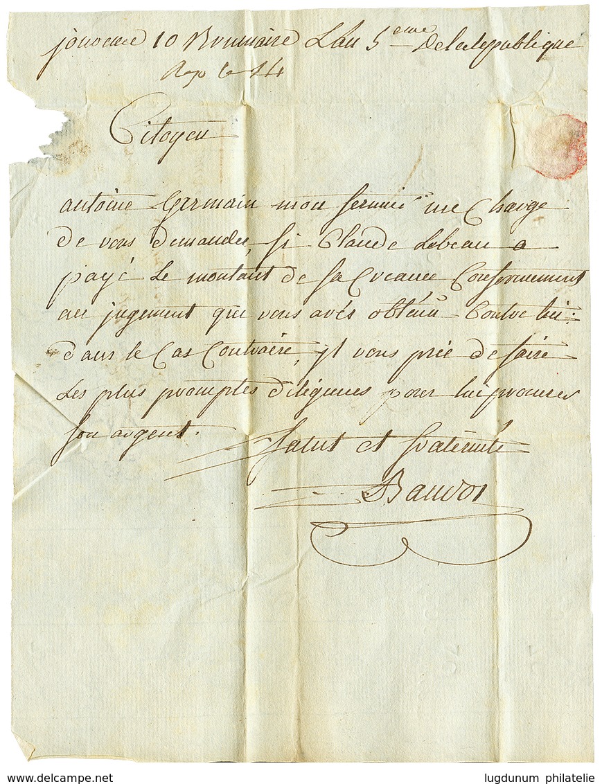 23 "ST GENGOUX LE ROYAL" : An 5 70 JOUVENCE. RARETE. TTB. - 1801-1848: Précurseurs XIX