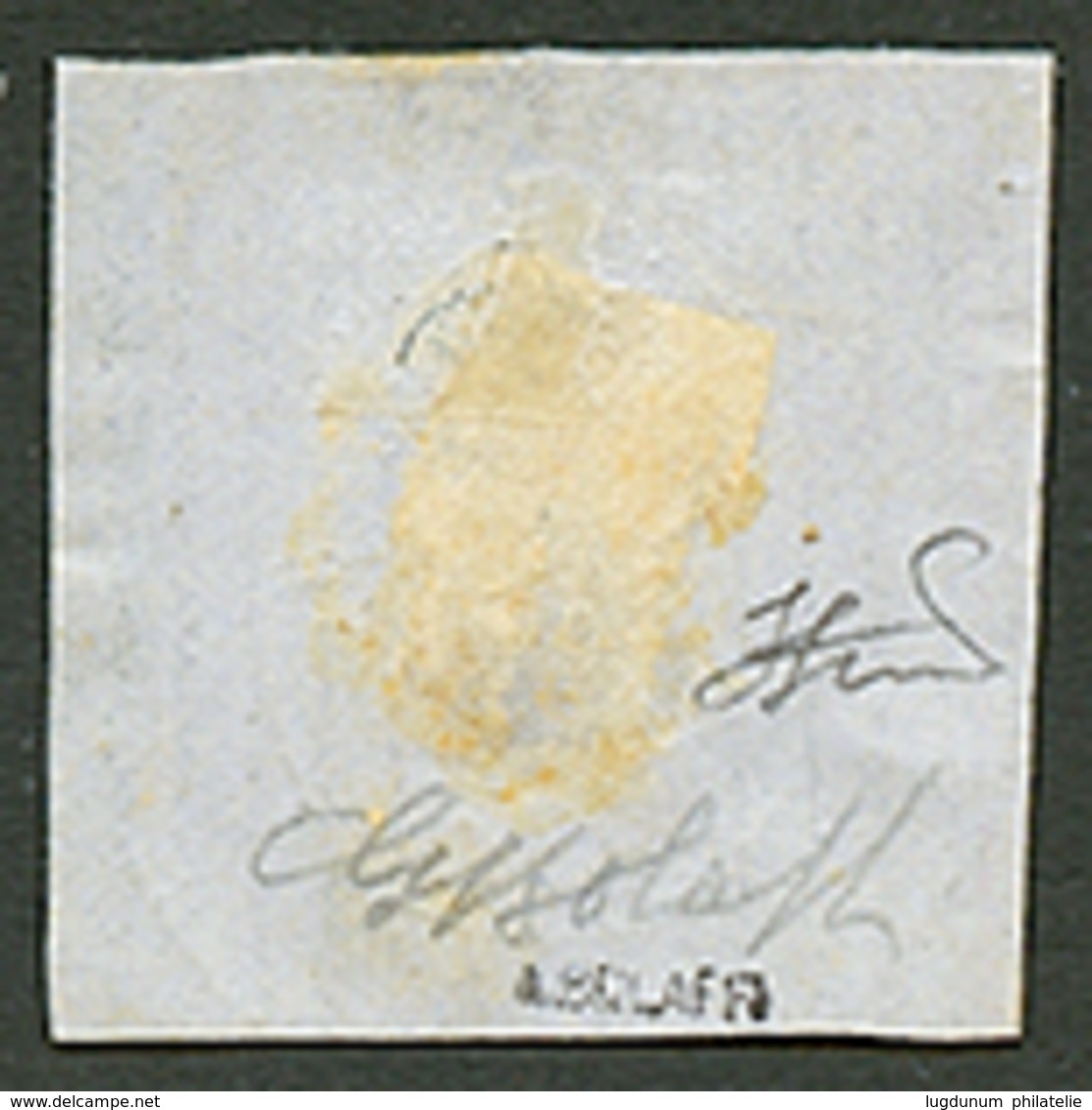 41 "ROCCABIGLIERA - ROQUEBILLIERE" : SARDAIGNE 5c Vert Obl. Cachet Rarissime ROCCABIGLIERA C. Sur Fragment. Signé BOLAFF - Sardegna