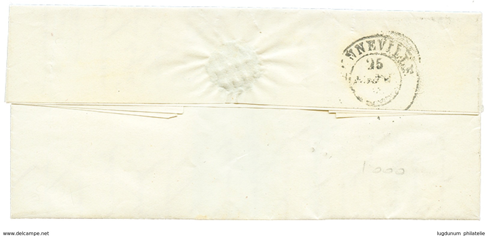 50 1860 Paire 10c (n°13) Infime Trace De Pli Obl. Cachet Sarde SALLANCHES Sur Lettre Avec Texte. RARE. TTB. - Vide