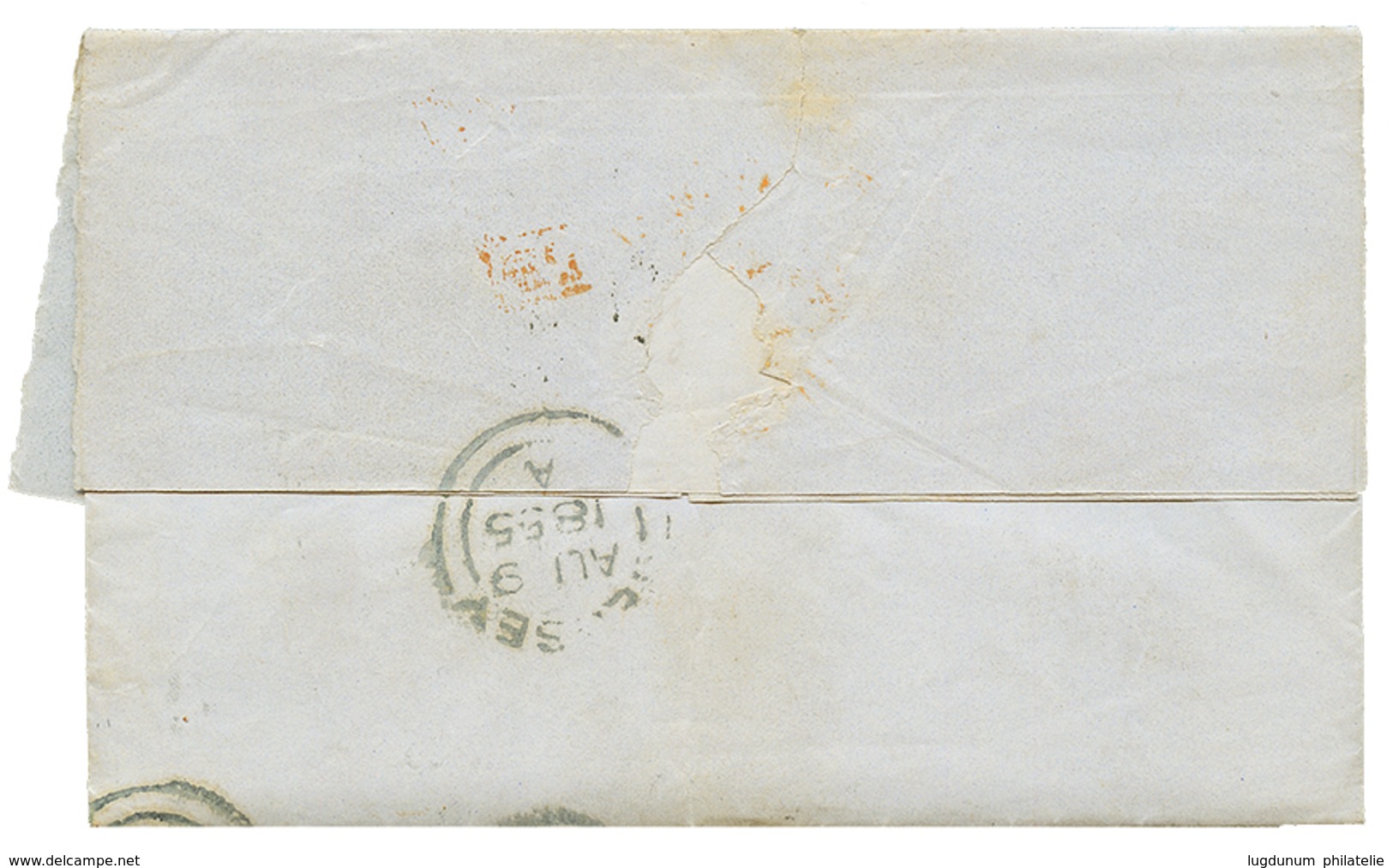 94 1855 40c(n°16) TTB Margé Obl. Roulette De POINTILLES FINS Sur Lettre Pour ST HELIERS (JERSEY). Superbe. - 1853-1860 Napoléon III.