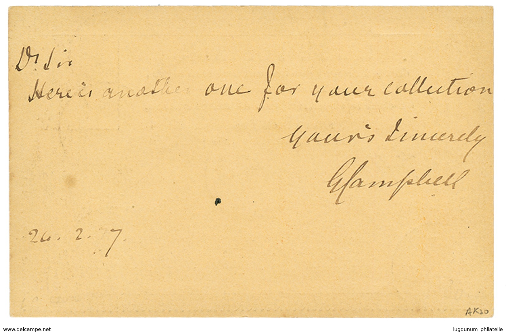 148 1877 1c Lauré(n°25) + 4c Lauré (n°27) + 2c CERES Bande De 5 Obl. GARE DE TOURS Sur CARTE PRECURSEUR Pour L' ANGLETER - 1871-1875 Ceres