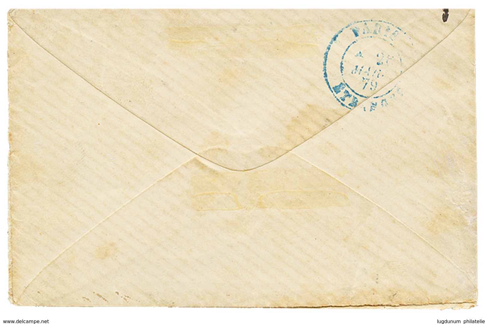 153 1879 SAGE 10c + 25c Obl. LIBOURNE Sur Enveloppe Pour NOUMEA (NOUVELLE CADEDONIE). TTB. - 1876-1878 Sage (Type I)