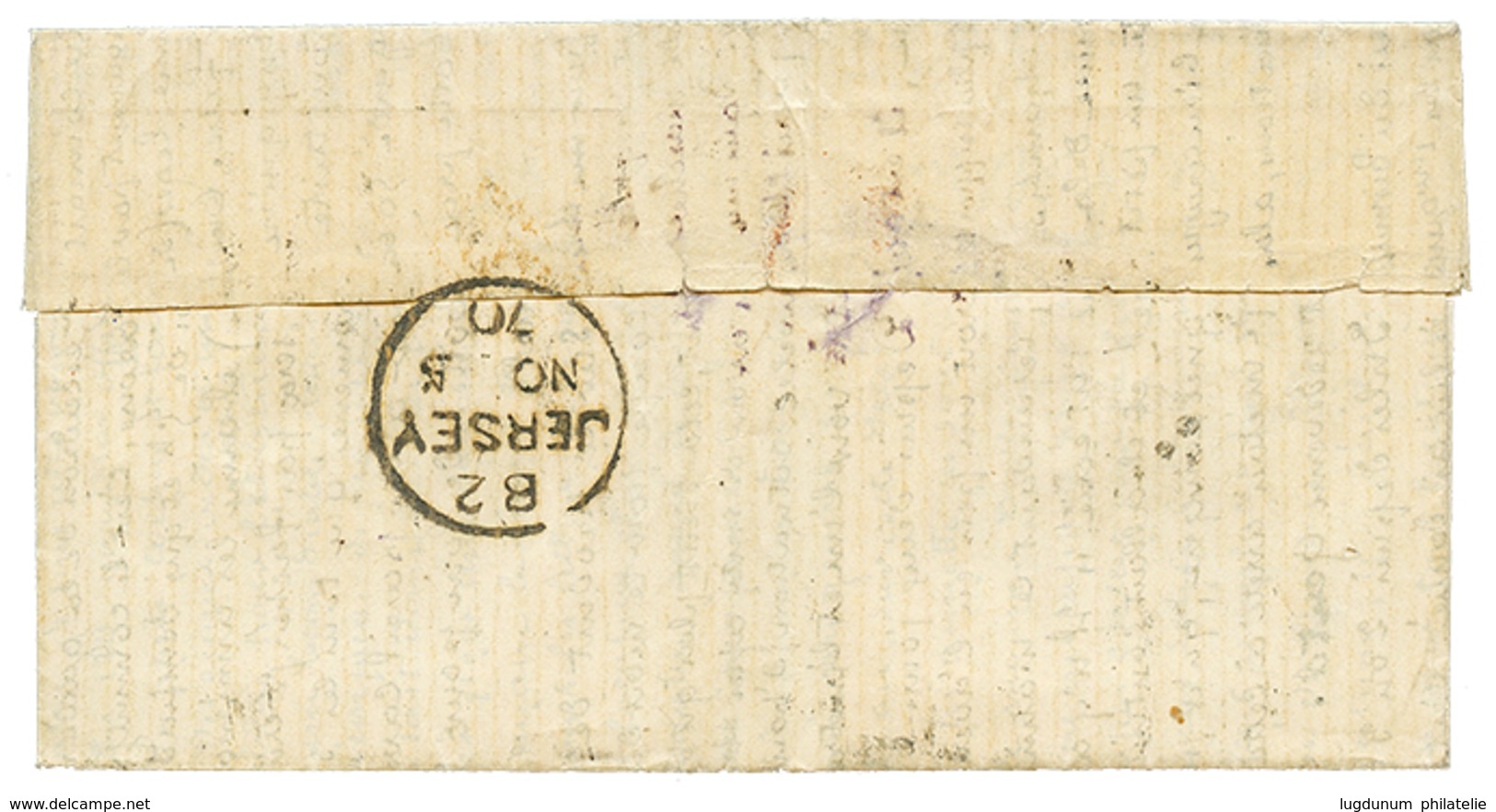 191 "BALLON MONTE Pour JERSEY" : 1870 EMPIRE 10c(n°28) + 20c (n°29) Obl. Etoile 3 + PARIS 29 OCT 70 Sur Lettre Avec Text - 1701-1800: Precursors XVIII