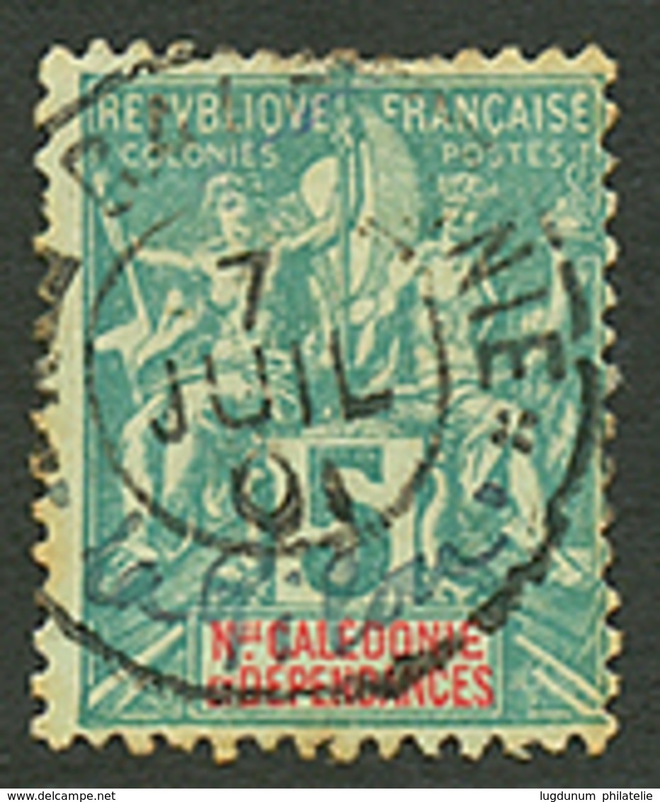 304 "LE PILON" : 1901 5c Groupe Obl. Cachet évidé NLLE CALEDONIE + "Le PILLON" Manuscrit. 1ère Piéce Vue. TB. - Other & Unclassified