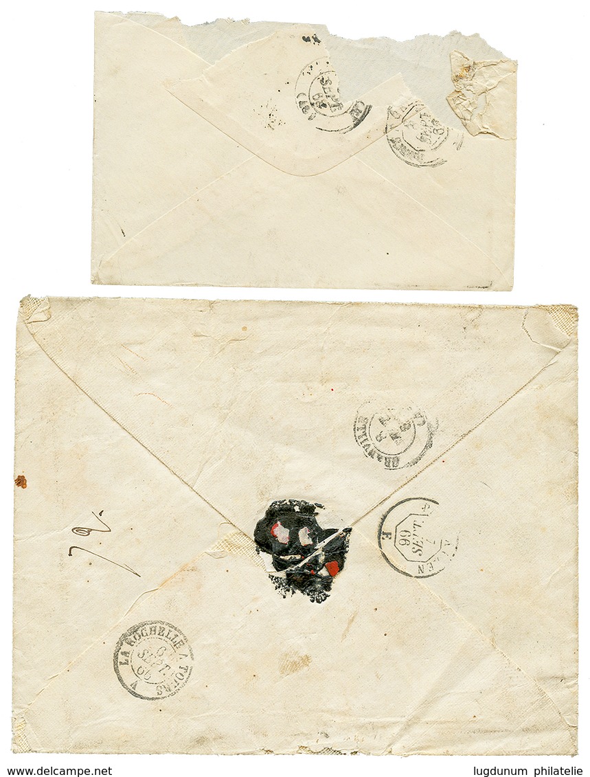 438 ST PIERRE ET MIQUELON : 1863/65 Lot De 2 Lettres Dont 80c AIGLE Pour GRANVILLE. B/TB. - Sonstige & Ohne Zuordnung