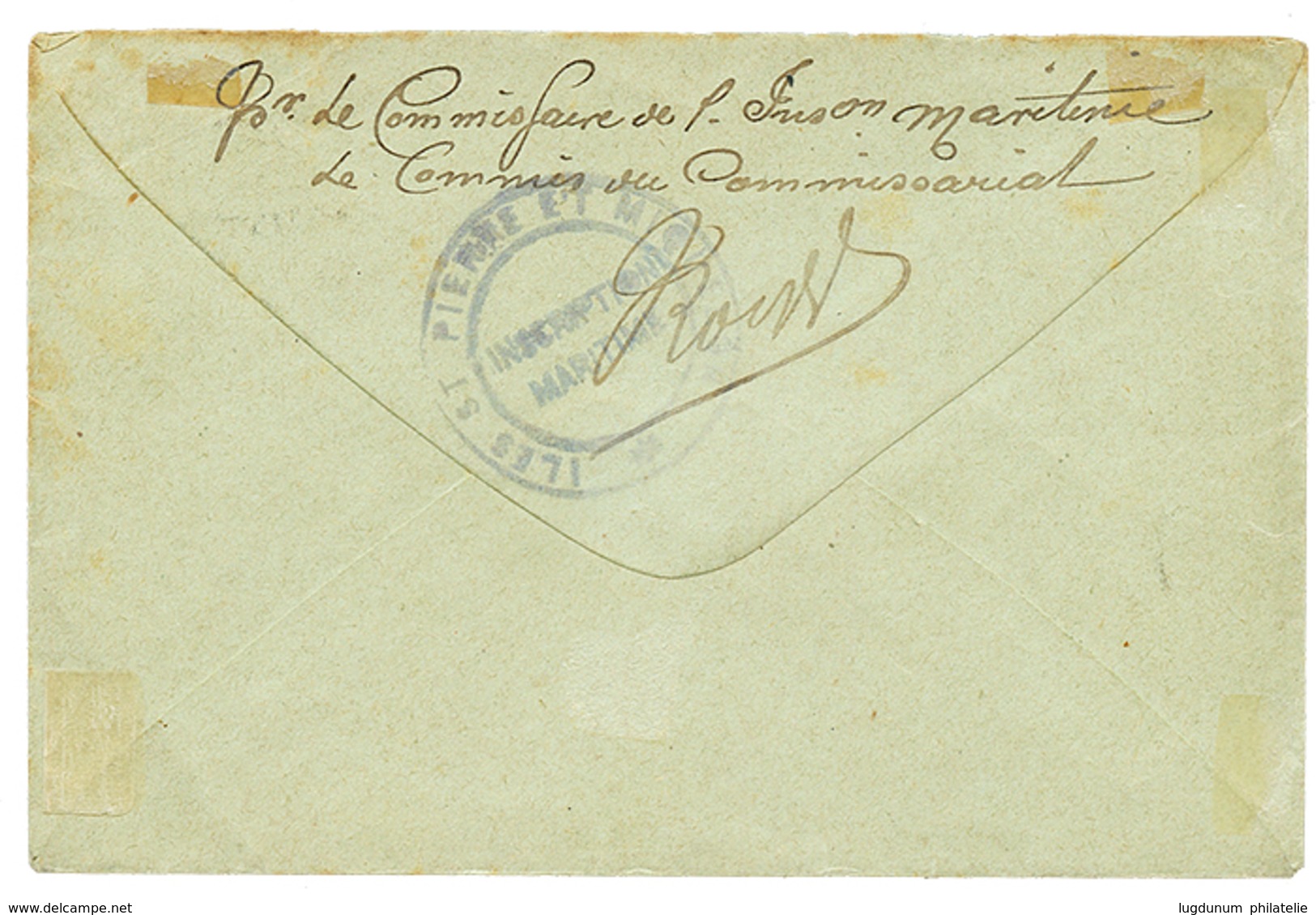 440 "Tarif Militaire" : Entier 15c Obl. ST PIERRE ET MIQUELON Pour PARIS. Rare. TB. - Sonstige & Ohne Zuordnung