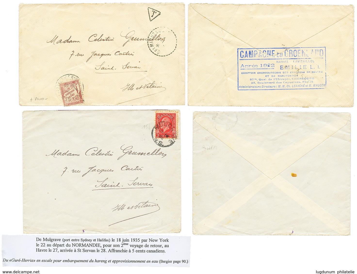 441 GRANDE PECHE : 1921/1937 Lot Exceptionnel De 18 Lettres "GRANDE PECHE" De La Correspondance "GRUMELLON" Pour SAINT S - Sonstige & Ohne Zuordnung