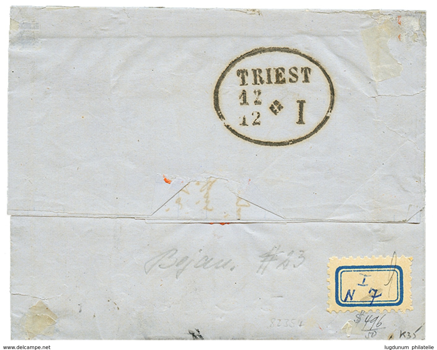 468 1868 15 Soldi Canc. CANEA/30.NOV. On Entire Letter To TRIESTE. Vvf. - Levante-Marken