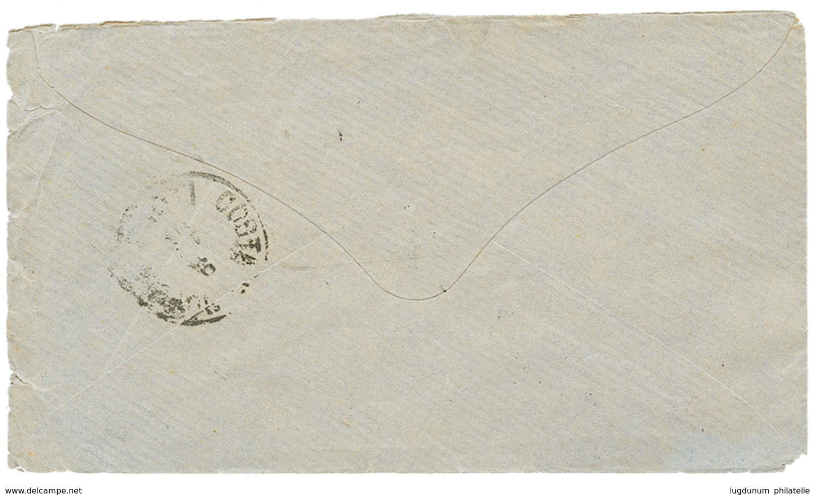 469 "CANEA" : 1881 5 SOLDI(x2) Canc. CANEA On Envelope To CONSTANTINOPLE. Superb. - Oriente Austriaco