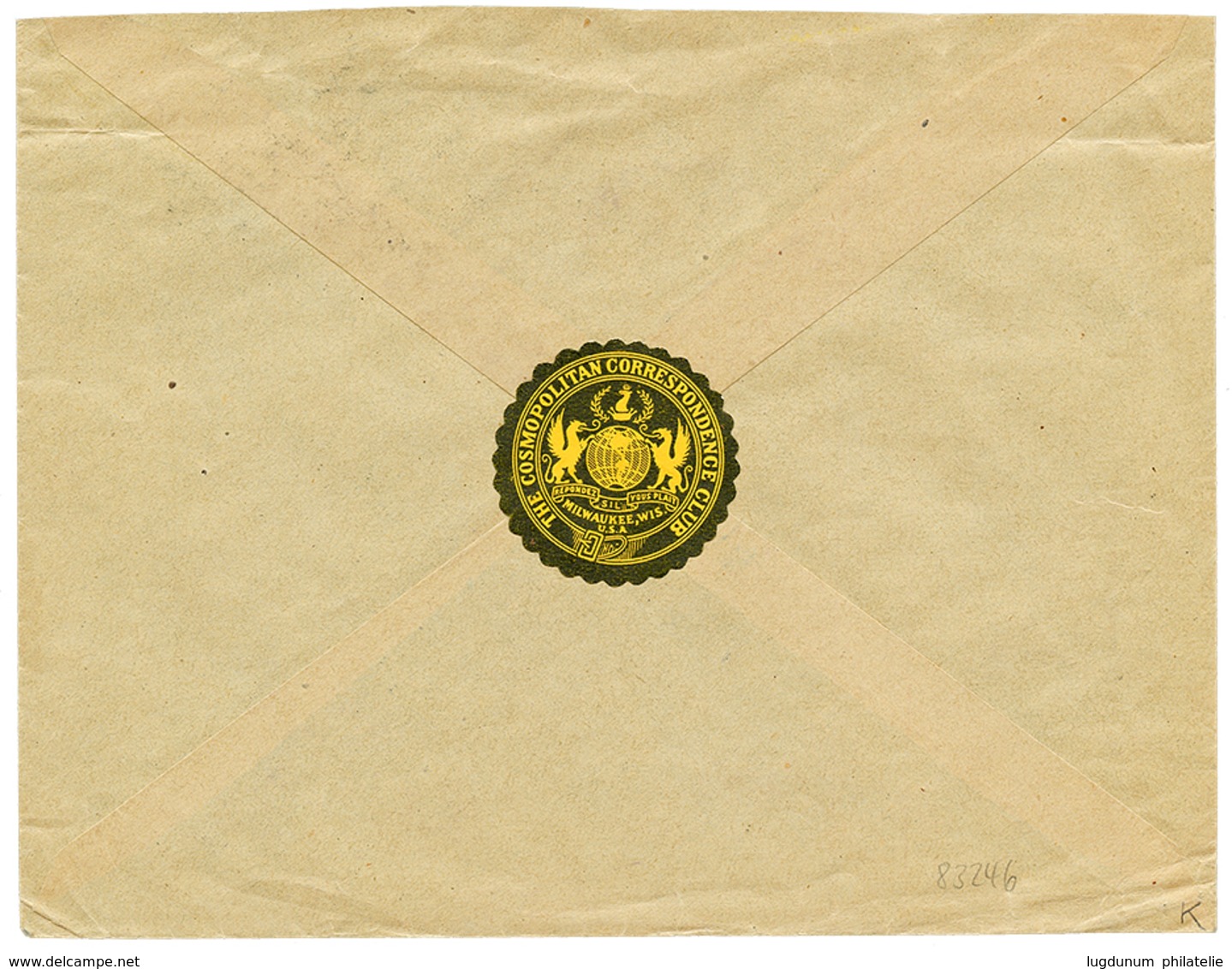 478 "DEDEAGATCH" : 10 Para (x4) Canc. DEDEAGATCH On Envelope To MILWAUKE (USA). Rare POST OFFICE. Vf. - Levante-Marken