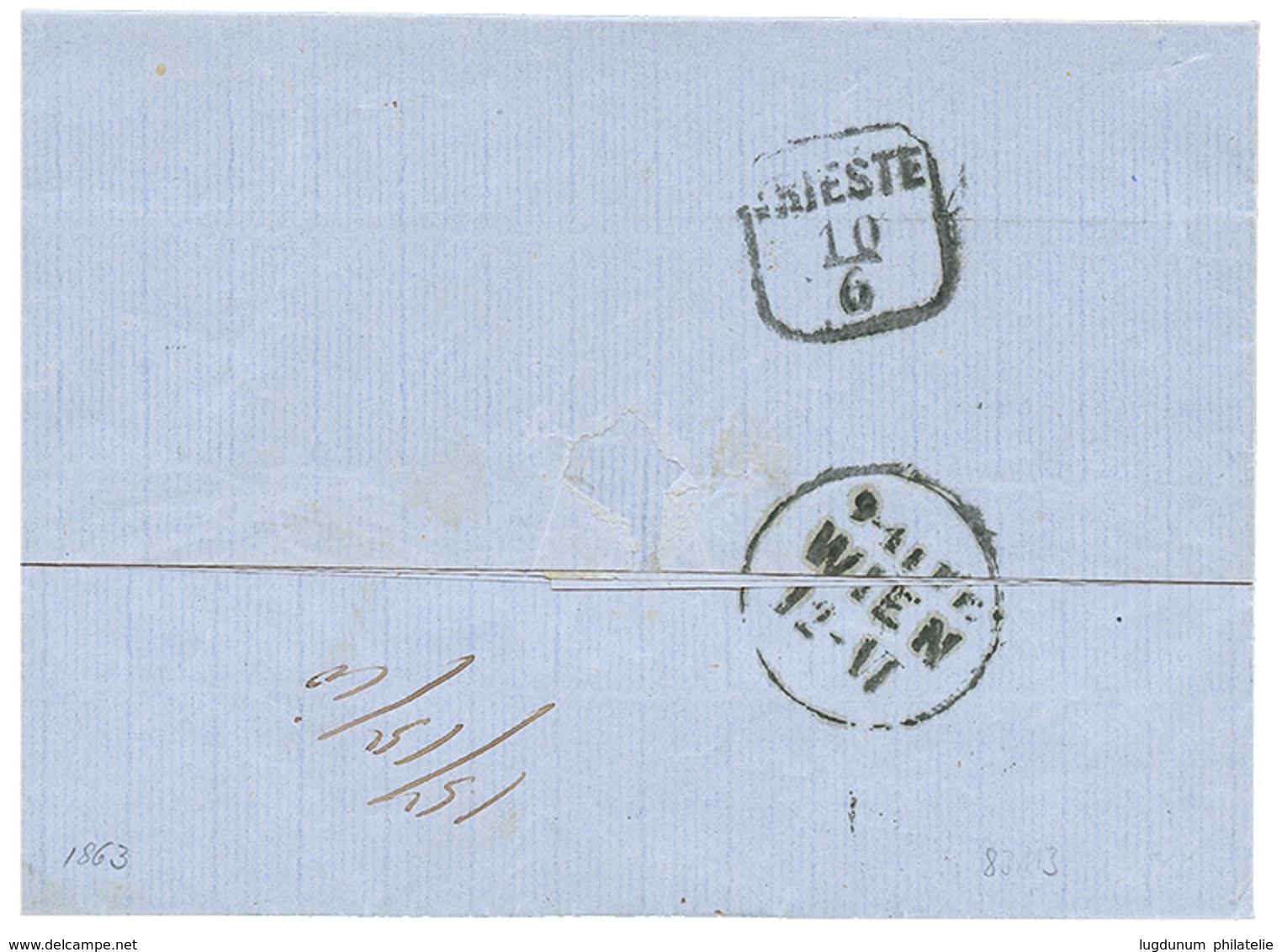 479 "JANINA" : 1863 JANINA + FRANCO On Entire Letter To VIENNA. Superb. - Eastern Austria