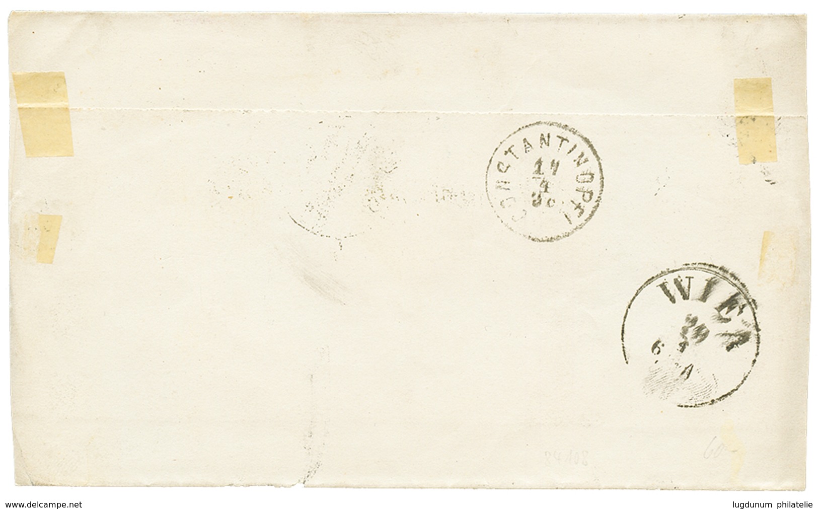 496 1885 3 Soldi Canc. SALONICCO On Cover Via CONSTANTINOPEL To WIEN. Rare PRINTED MATTER Rate. Vvf. - Eastern Austria