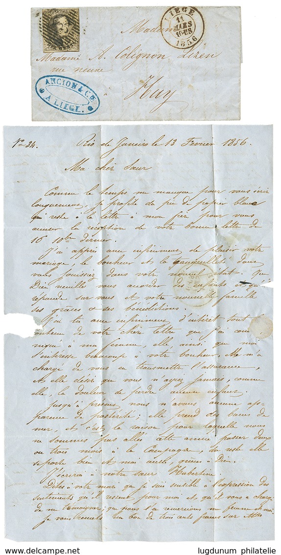 505 "RIO DE JANEIRO Correspondance Via LIEGE To HUY" : 1856/1863 Correspondance Of 16 Entire Letters With Full Text Date - Other & Unclassified