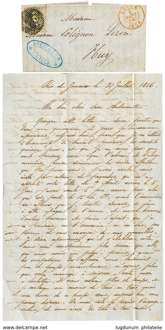 505 "RIO DE JANEIRO Correspondance Via LIEGE To HUY" : 1856/1863 Correspondance Of 16 Entire Letters With Full Text Date - Sonstige & Ohne Zuordnung