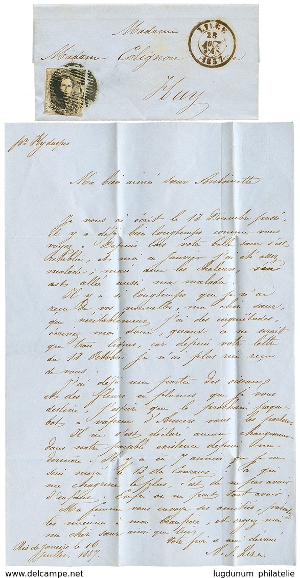 505 "RIO DE JANEIRO Correspondance Via LIEGE To HUY" : 1856/1863 Correspondance Of 16 Entire Letters With Full Text Date - Sonstige & Ohne Zuordnung