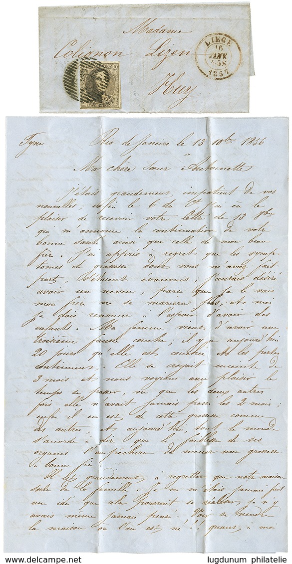 505 "RIO DE JANEIRO Correspondance Via LIEGE To HUY" : 1856/1863 Correspondance Of 16 Entire Letters With Full Text Date - Other & Unclassified