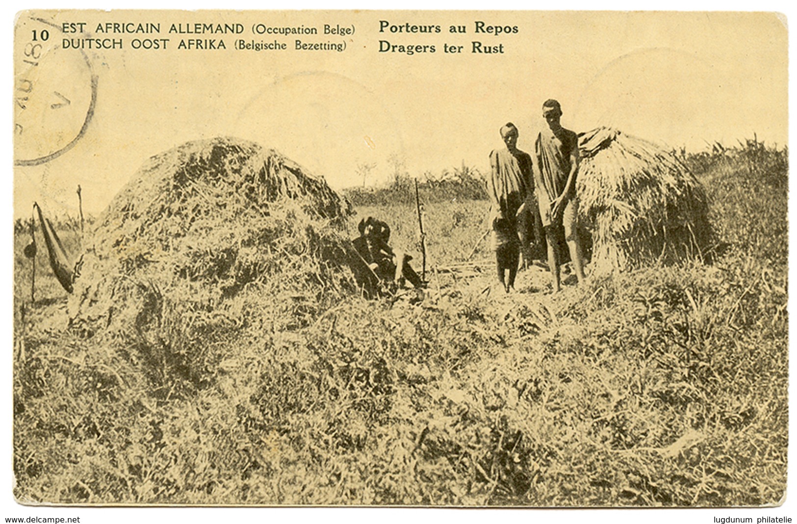 509 BELGIAN CONGO : 1918 OCCUP. BELGE P./Stat 10c + 15c Canc BPCVPK N°17 Sent REGISTERED To FRANCE. Vf. - Altri & Non Classificati