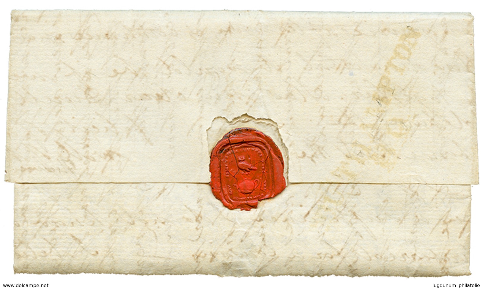 555 "GUERNESEY To BERMUDA" : 1822 Entire Letter From GUERNESEY To "H.M.S SALISBURY", BERMUDA. Vf. - Guernesey