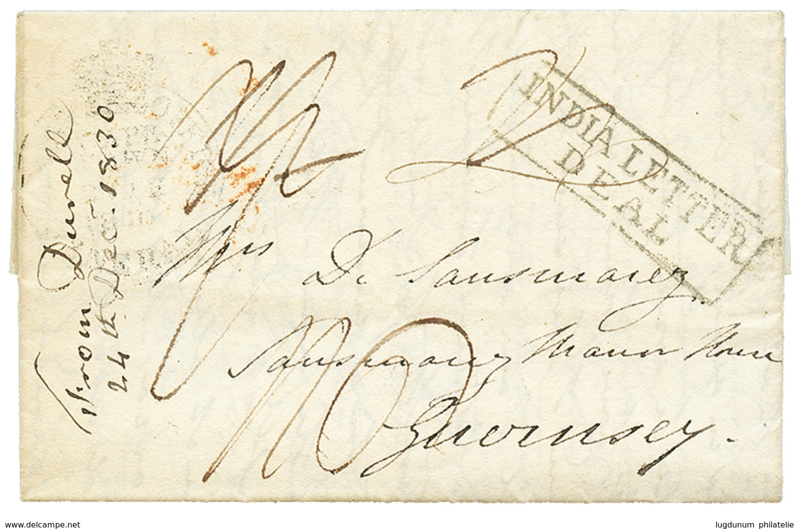 558 CAPE OF GOOD HOPE To GUERNESEY : 1830 INDIA LETTER DEAL On Entire Letter From CAPE OF GOOD HOPE To GUERNESEY. Superb - Guernsey