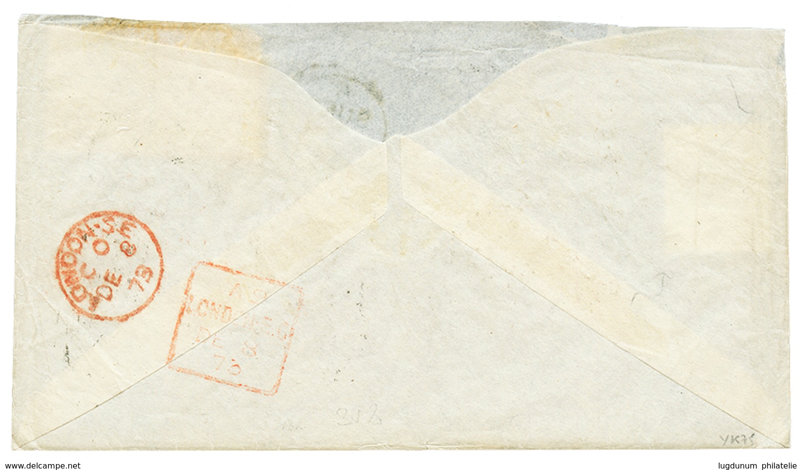 564 1873 GB 6d + Pair 1d (1 Copy With Fault) Canc. B02 + SUEZ On Envelope To LONDON. RARE. Vvf. - Otros & Sin Clasificación