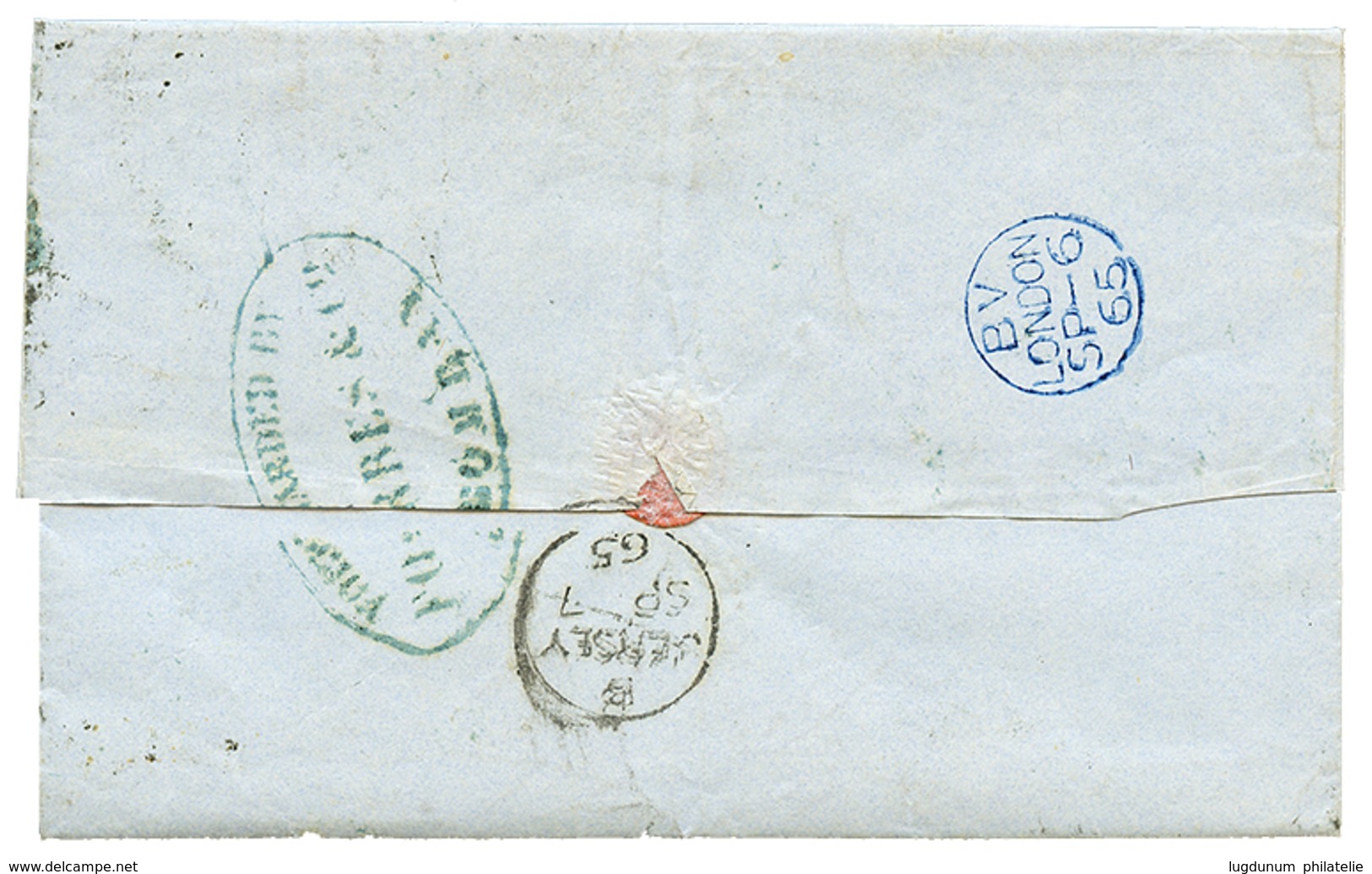 643 "INDIA To JERSEY" : 1865 8p+ 2a+ 4a On Entire Letter From BOMBAY To ST HELENS (JERSEY). Vvf. - Altri & Non Classificati