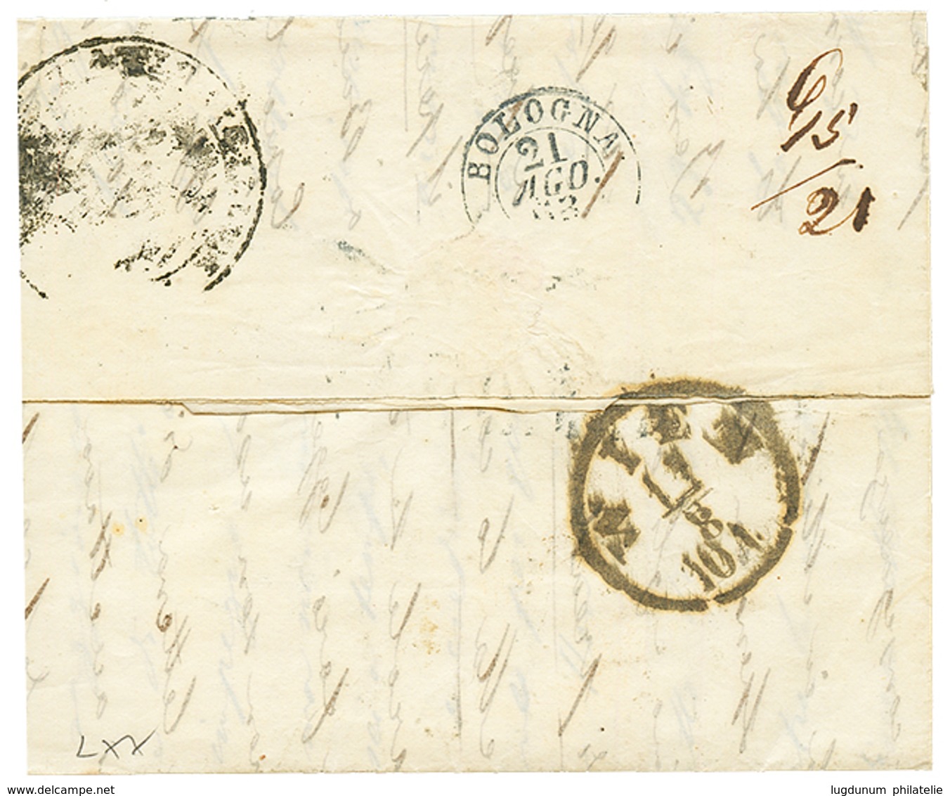 705 1853 BUKUREST/11.AUG + AFFRANCATA + FRANCO On Entire Letter From BUCAREST To BOLOGNA (ITALY). Vf. - Other & Unclassified