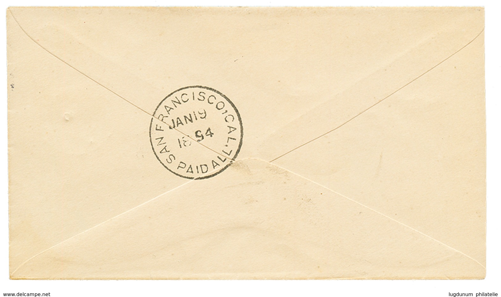 732 SAMOA : 1894 5d On 4d Canc. APIA On Envelope To SAN FRANCISCO(USA). Scarce. Vvf. - Samoa (Staat)