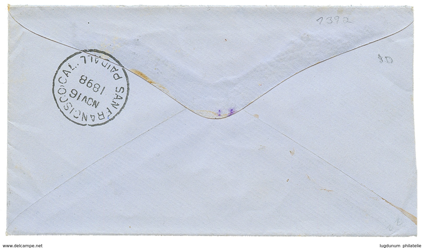 733 SAMOA : 1898 2 1/2d On ONE SHILLING Canc. APIA On Envelope (US CONSULATE) To SAN FRANCISCO(USA). Vf. - Samoa