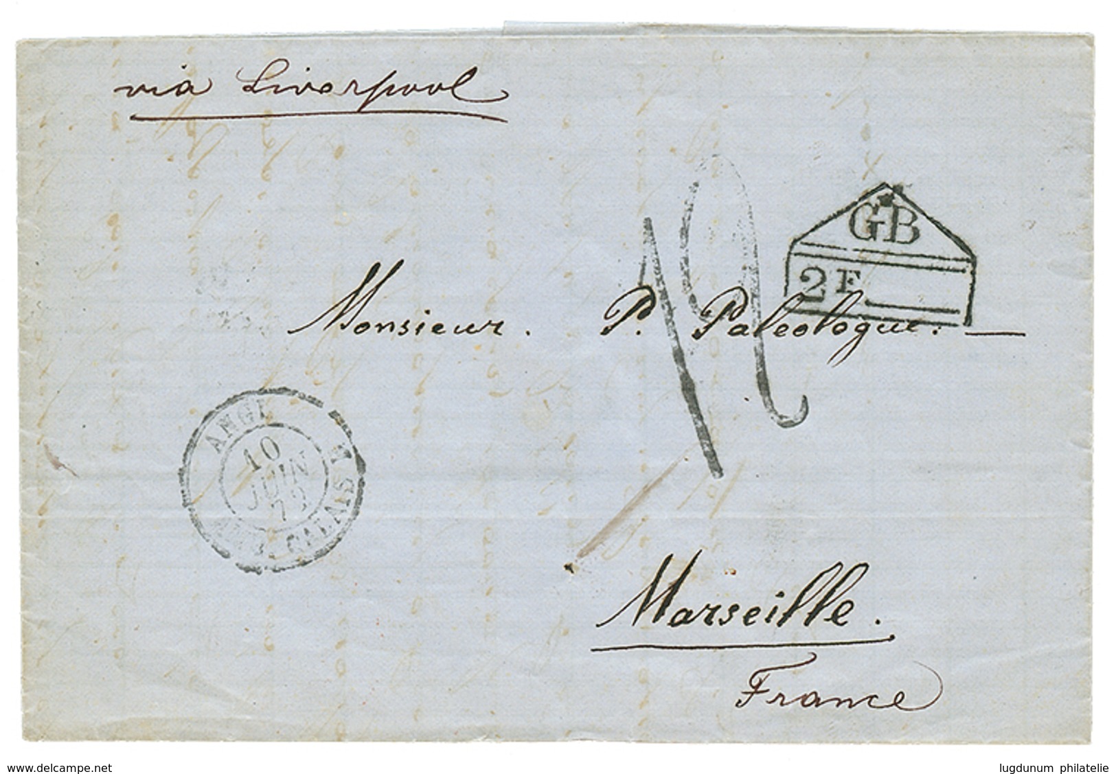 742 "GREEK Merchant In SIERRA-LEONE" : 1872 GB/2F + "12" Tax Marking On Commercial Letter Written In GREEK Language To F - Sierra Leone (...-1960)
