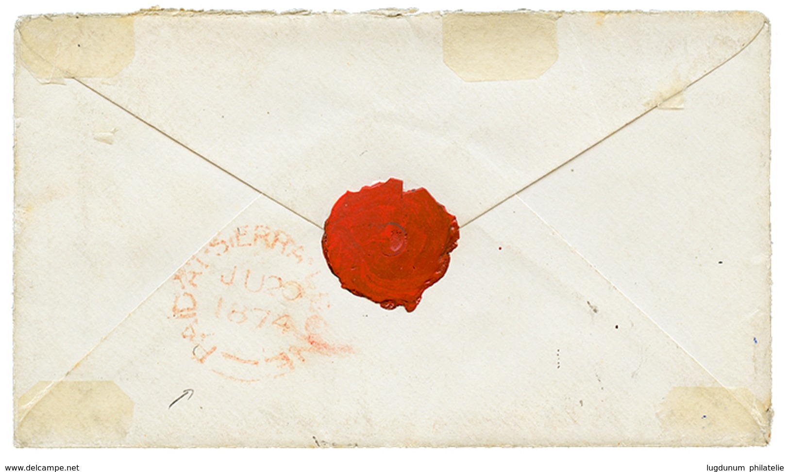 743 SIERRA-LEONE : 1874 1d Canc. B31 + "1" Red Tax Marking On Envelope To BRISTISH SHERBRO. Rare Internal Mail. Vvf. - Sierra Leone (...-1960)