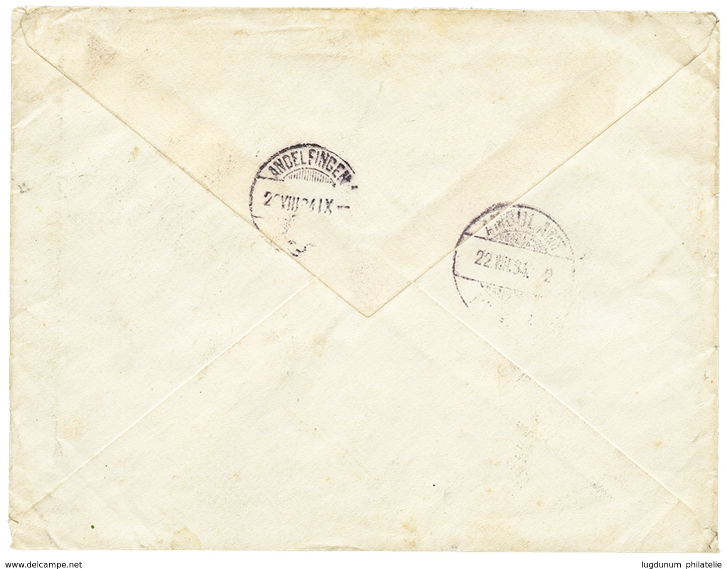 750 STRAITS SETTLEMENTS : 1884 4c(x2) + SINGAPORE PAID On Envelope To SWITZERLAND. Vf. - Straits Settlements