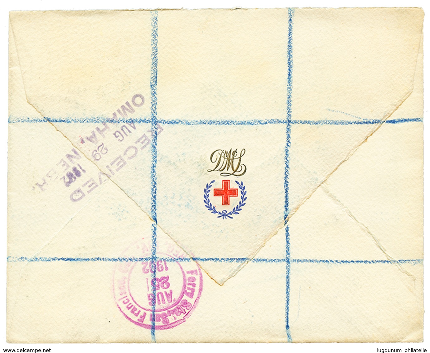 753 RED CROSS - TONGA : 1902 TONGA V1d+ 2d+ 2 1/2d+ 4d Canc. On RED-CROSS "D.MC.L" (docteur MACLENNAN) Envelope To USA.  - Tonga (...-1970)