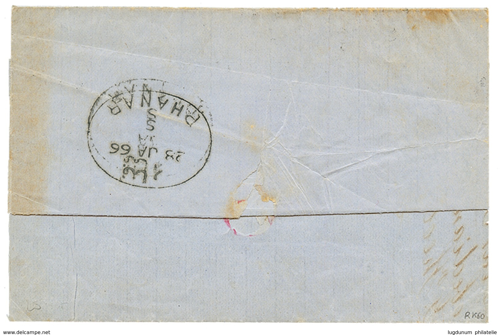 754 TURKEY - LOCAL POST : 1865 5p(x4) + GALATA + PHANAR (verso) On Cover. RARE. Vvf. - Other & Unclassified