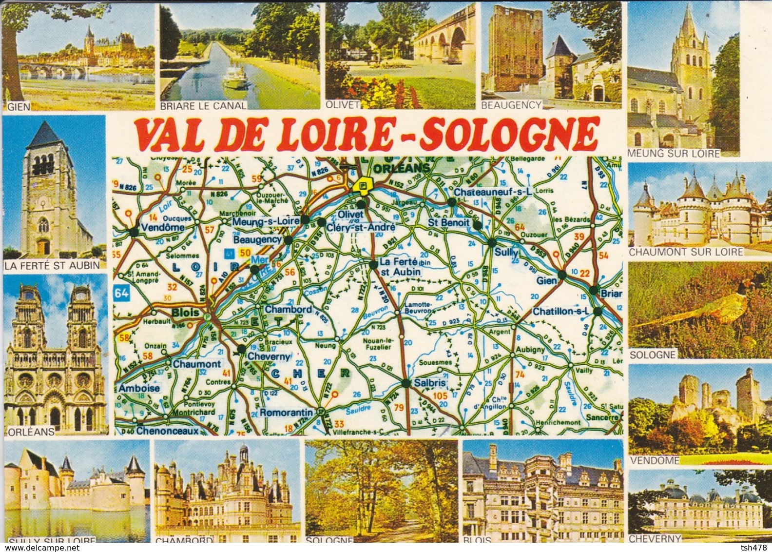 VAL DE LOIRE-SOLOGNE--carte Géographique---( Multivues)---voir 2 Scans - Centre-Val De Loire