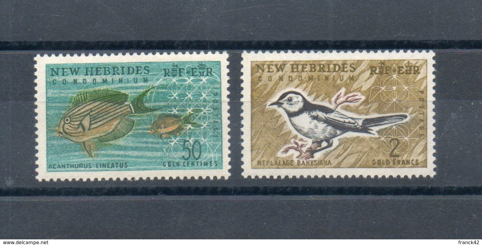 Nouvelles Hébrides. Oiseau Et Poisson - Unused Stamps