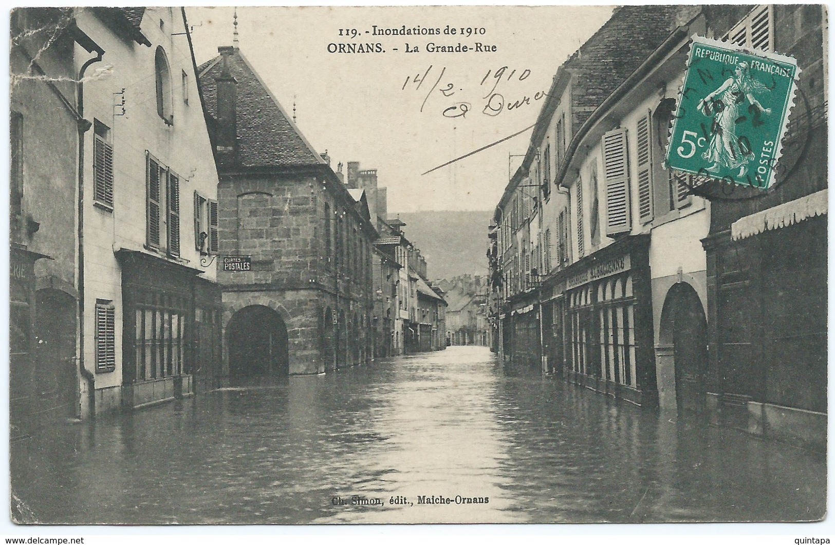 25 - Ornans - Inondations 1910 - La Grande Rue - Other & Unclassified