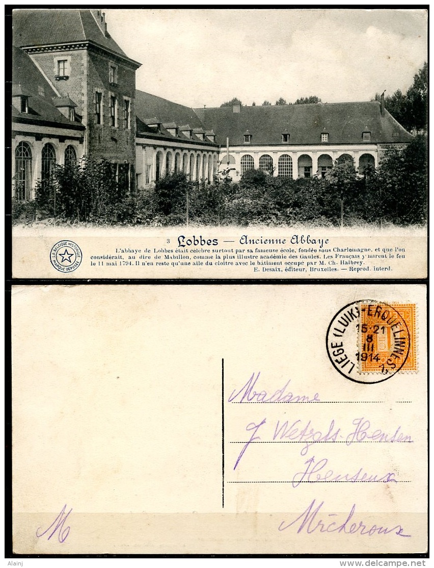 CP   Lobbes   ---    Ancienne Abbaye  --  1914 - Lobbes