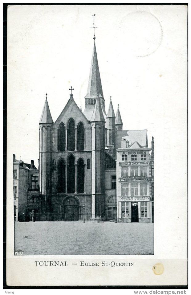 CP   Tournai   ---   Eglise St Quentin  --  1906 - Tournai