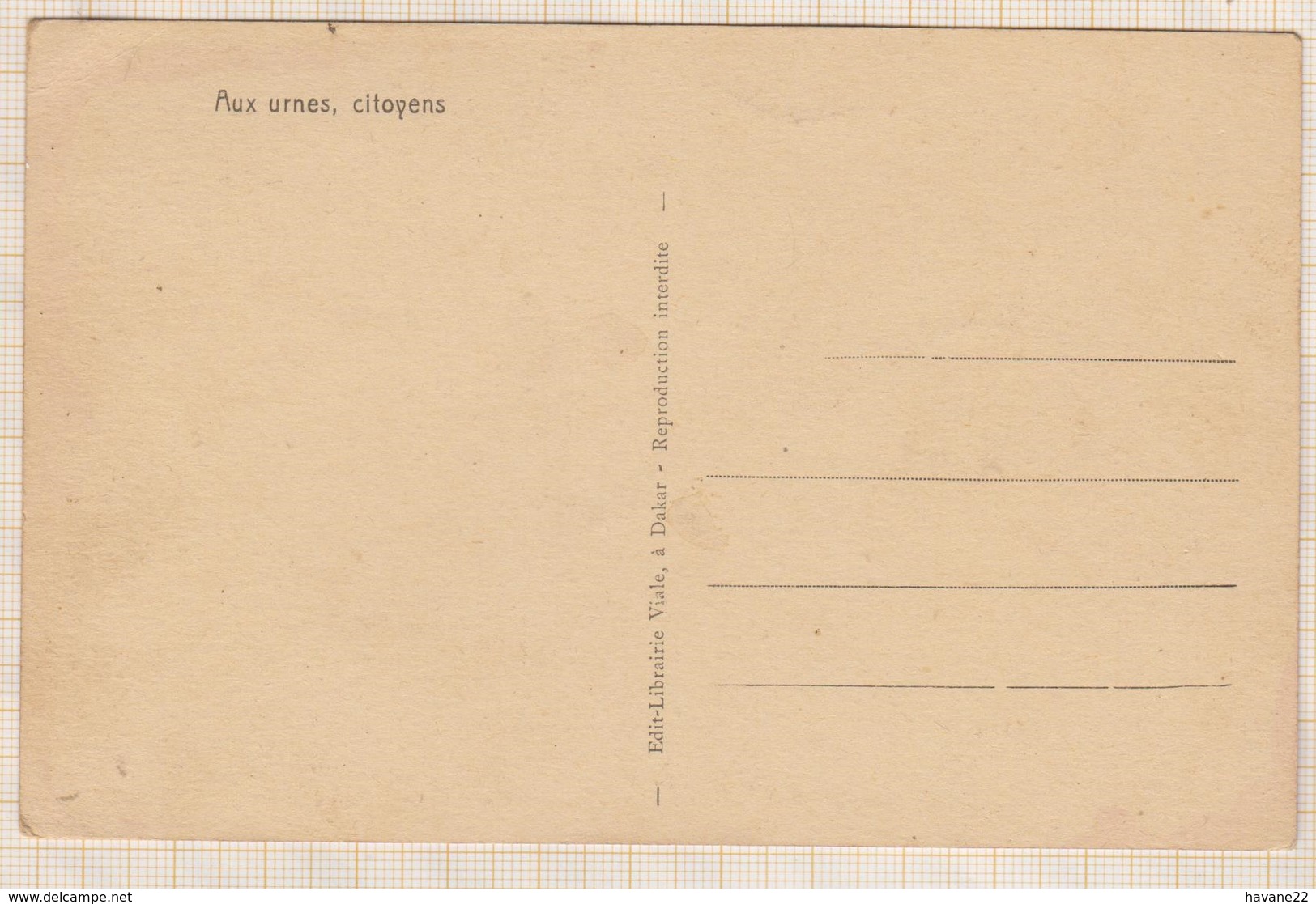 8AK783 Illustrateur Ch. Boirau - Aux Urnes Citoyens , Edit Viale à Dakar 1933    2 SCANS - Autres & Non Classés
