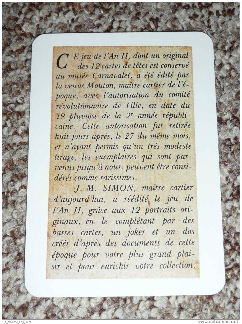 Rare Jeu De 54 Cartes Révolutionnaire D'après Des Originaux Conservés Au Musée Carnavalet, Jeu De L'An 2 II, Joker - Autres & Non Classés