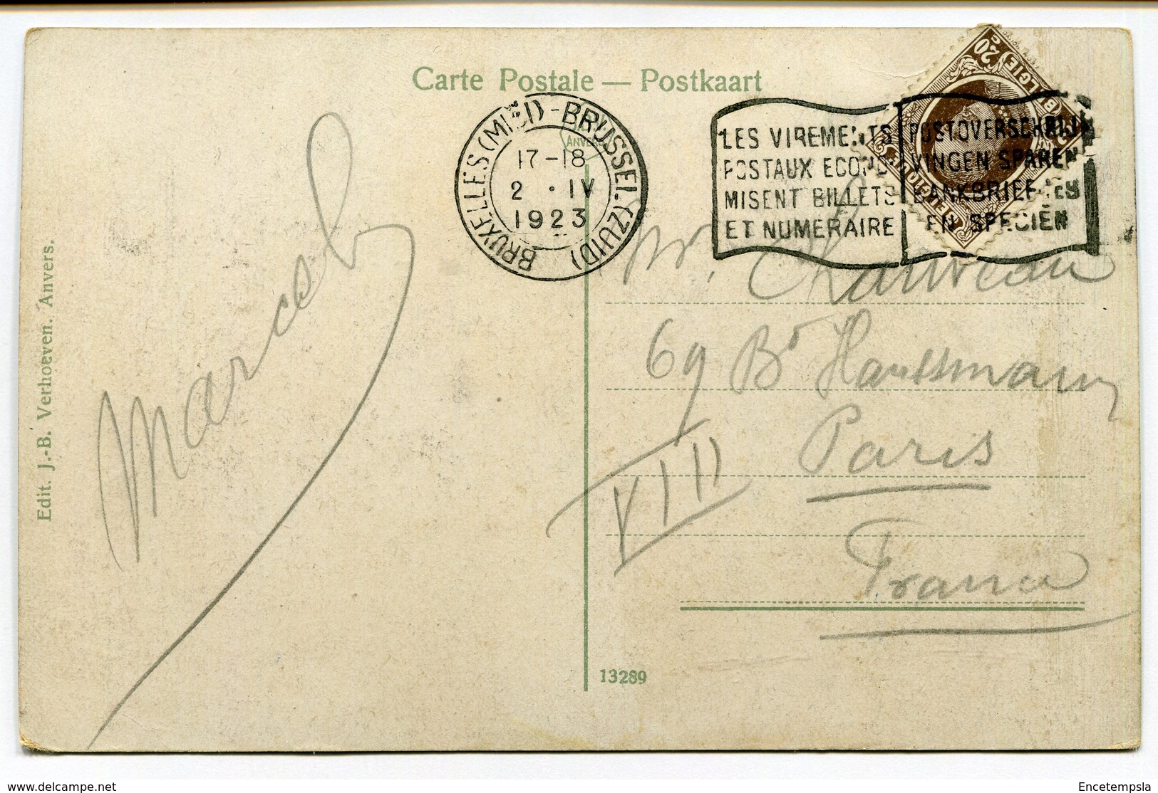 CPA - Carte Postale - Belgique - Anvers - La Place Verte - 1923 (CP2363) - Antwerpen