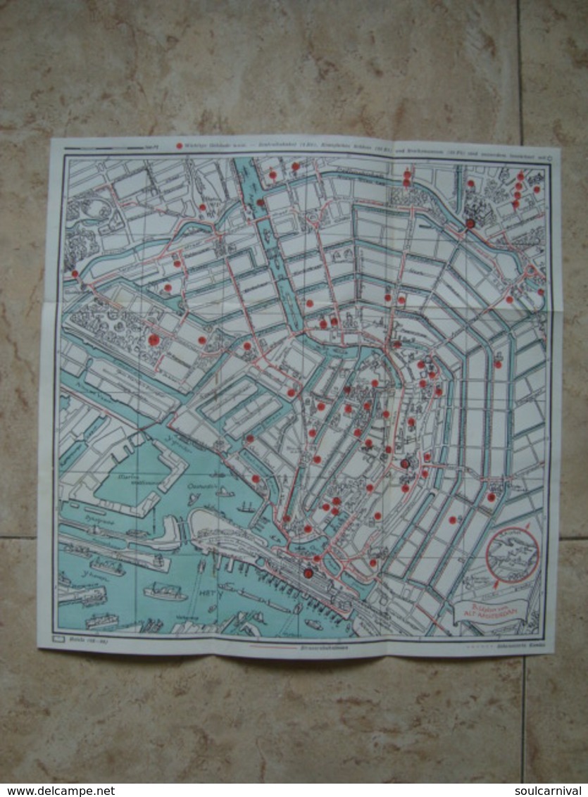 AMSTERDAM. DIE NEDERLANDE - HOLLAND, 1955 APROX. FOLD-OUT MAP. - Tourism Brochures